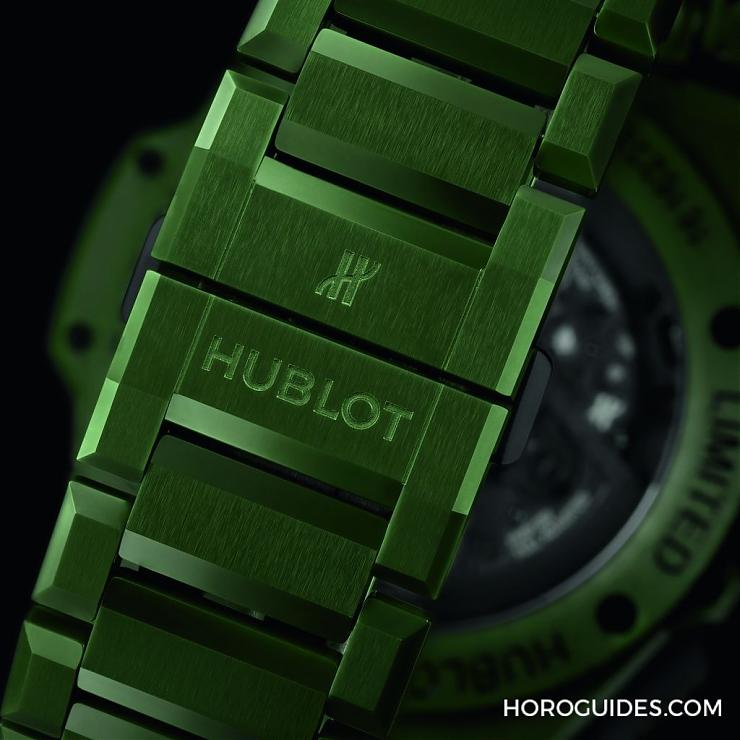 HUBLOT - 穿出正裝清爽感HUBLOT Big Bang Integrated彩色陶瓷鏈帶計(jì)時(shí)碼表