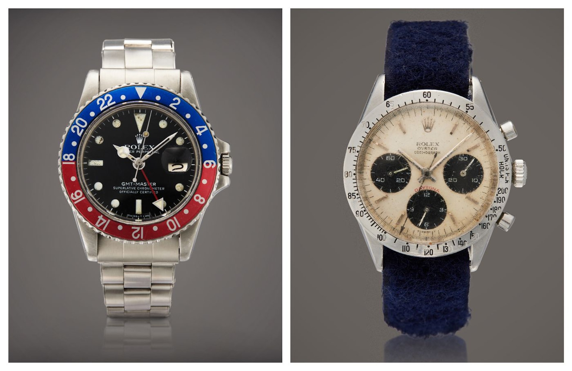 GMT-Master「Pepsi」及Daytona Reference 6262（圖片來源：Sotheby's）