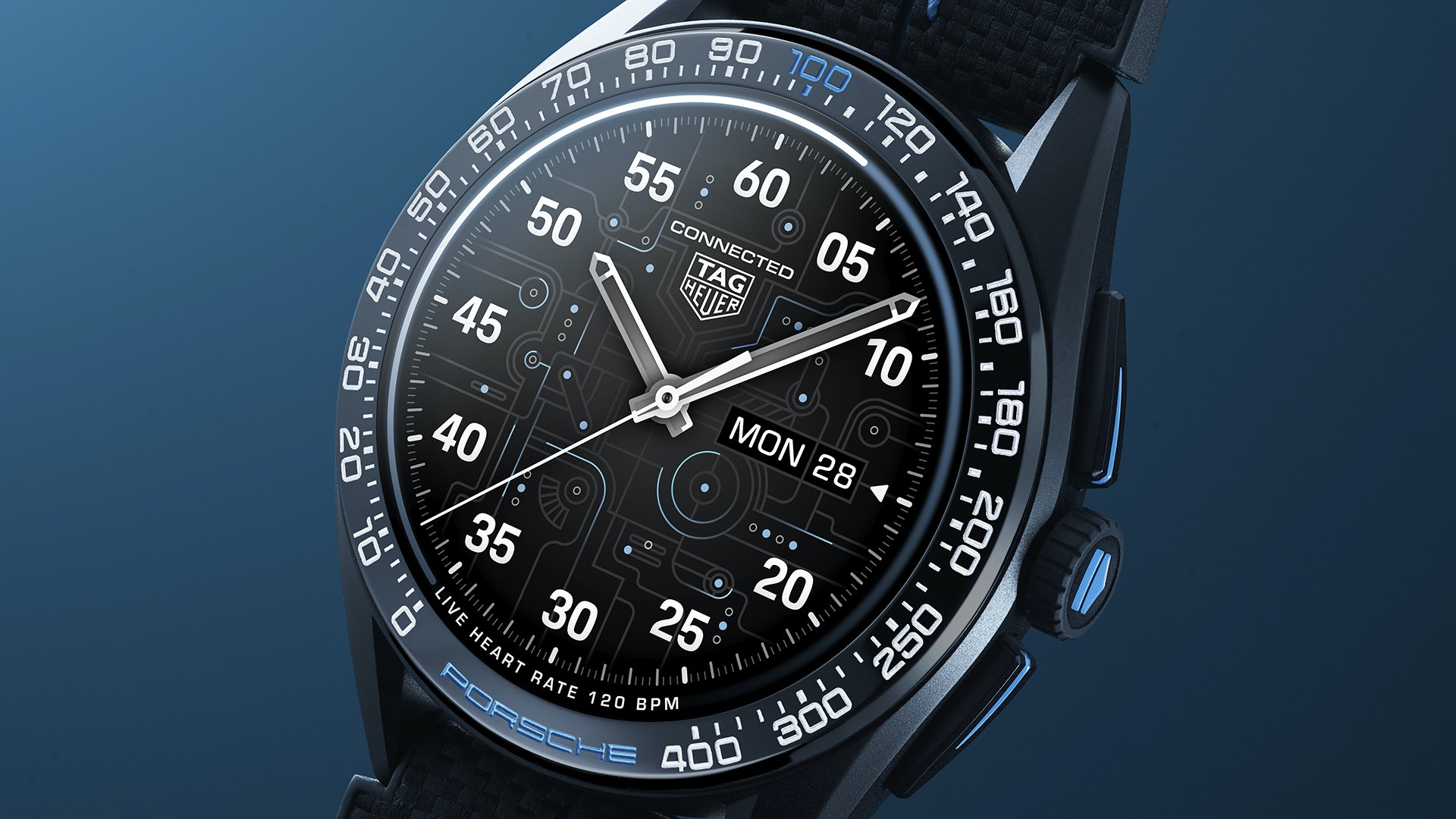 TAG Heuer Connected Calibre E4 - Porsche Edition腕表（圖片來源：TAG Heuer）