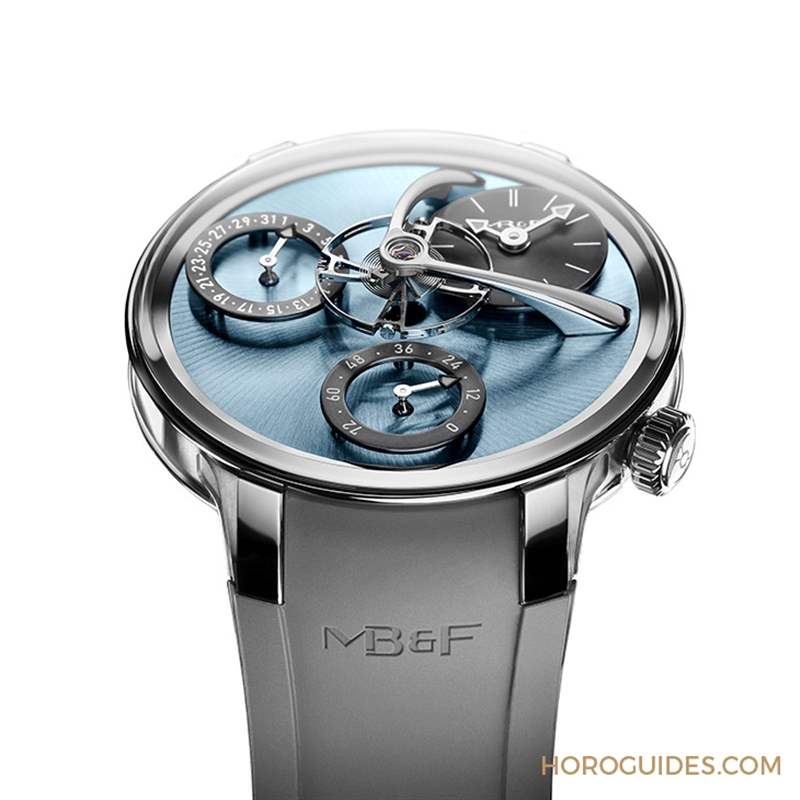 MB&F - 最有感的科幻亮眼配色，MB&F LM Split Escapement EVO冰藍面