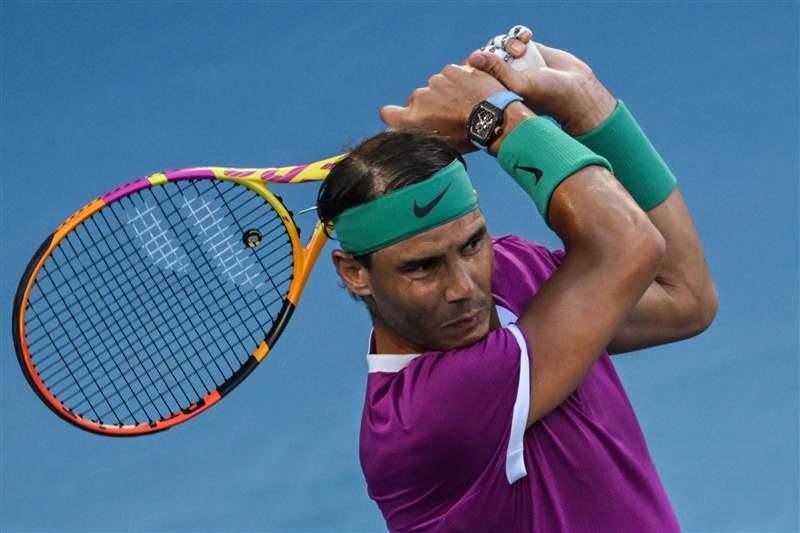 拉法·納達爾 (Rafa Nadal) 戴著他的 RM 手表參加澳大利亞網球公開賽