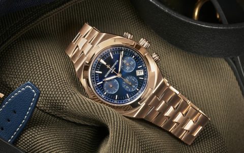 江詩丹頓推出Overseas Chronograph計時碼表新作：玫瑰金表殼+藍色表盤