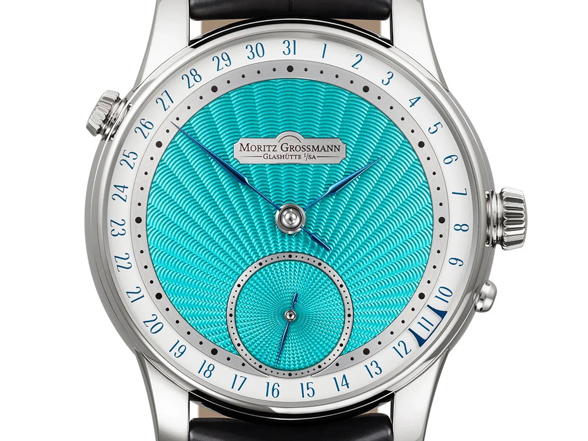 Moritz Grossmann推出Date Turquoise小三針日歷腕表：綠松石色璣鏤紋表盤